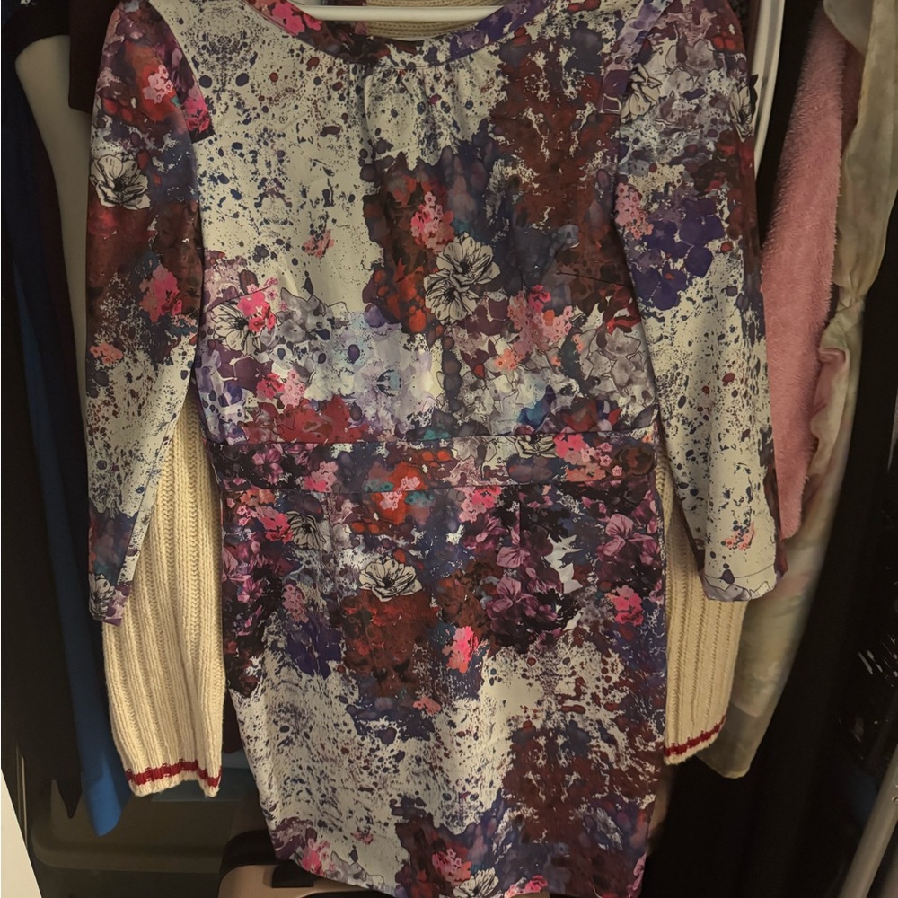 H&M Long Sleeve Floral Dress - Purple and Pink